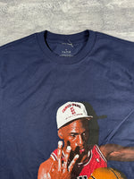 Michael Jordan Three‑Peat Navy T‑Shirt  Vintage Chicago Bulls Championship Tee