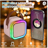 Kids Mini Karaoke Machine – Bluetooth Speaker with 2 Wireless Microphones, Voice Changer, Disco Lights & Long Battery Life