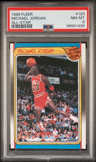1988 Fleer All‑Star Michael Jordan #120 Basketball Card – PSA 8 NM‑MT  Graded Collectible