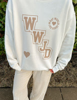 WWJD Varsity Unisex Crewneck