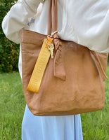 Yellow Oversized Logo Keychain