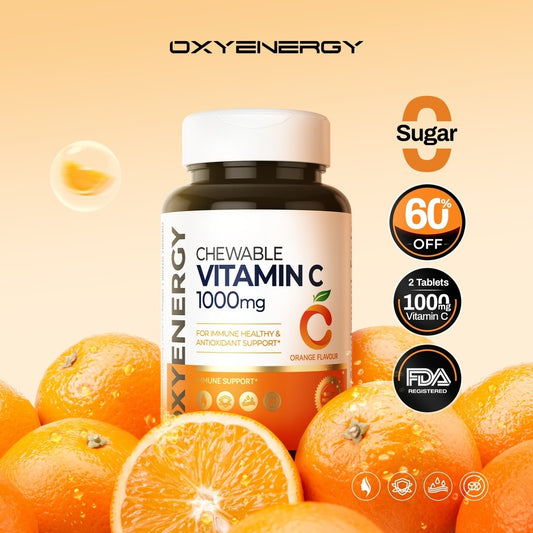 OXYENERGY Chewable Vitamin C – 1000mg, 100 Tablets