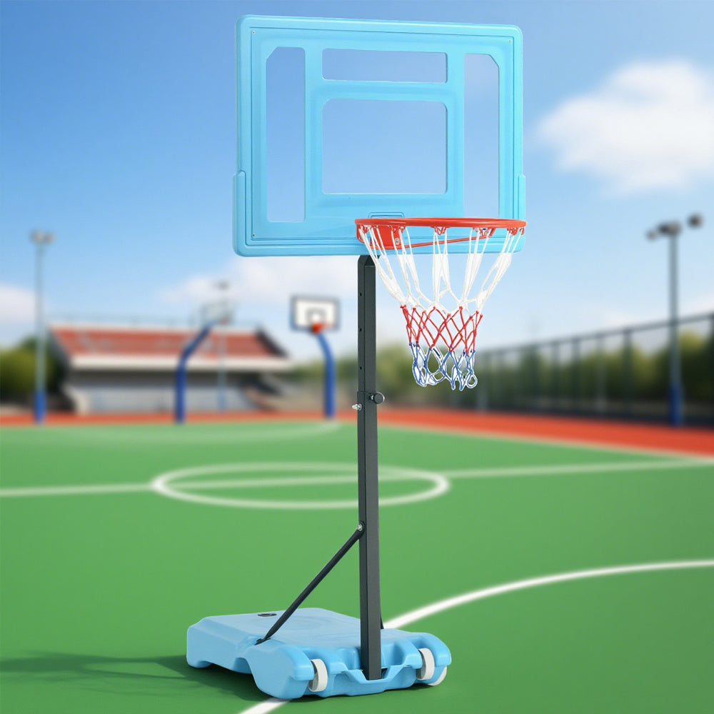 Poolside Basketball Hoop Stand – Height Adjustable Portable System with Clear Backboard & Fillable Base (36.5