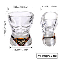 2‑Piece Skull Style Wine Glass Set – Black Muscle Man & Red Bikini Design for Bar, Party & Holiday Gifts