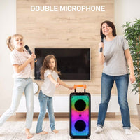 40W Portable Karaoke Machine & Trolley Speaker – Dual 8