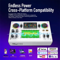 C100Pro Digital Sound Card – Portable Audio Interface with Real‑Time Voice Changer, Dual DSP, Noise Reduction & Reverb Control