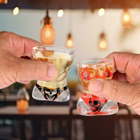 2‑Piece Skull Style Wine Glass Set – Black Muscle Man & Red Bikini Design for Bar, Party & Holiday Gifts