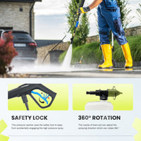 Electric Pressure Washer – 2.0 GPM High-Power Cleaning Machine with Foam Cannon for Cars, Patios & Outdoor Surfaces