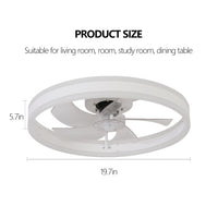 Ceiling Fan with Light – Modern Dimmable LED Ceiling Fan with Remote Control, 6 Speeds & Timer (White)