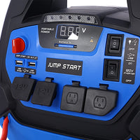 Rechargeable Jump Starter For Gas Diesel Vehicles - 1800 Amps With Air Compressor And AC, 12V DC, USB Power Station