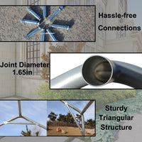 Carport Canopy 10×20 FT – Heavy Duty Boat & Car Garage with Removable Sidewalls, Roll‑Up Ventilated Windows & Galvanized Steel Frame (Grey)