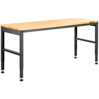 Workbench Adjustable Height,  2000 LBS Load Capacity, With Power Outlets & Hardwood Top & Metal Frame & Foot Pads, For Workshop Office Home