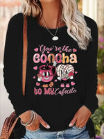 Women's Printed Long Sleeve Sweatshirt – Hoodless Crewneck Pullover for Casual Everyday Style