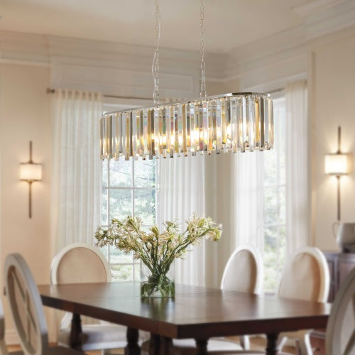 Modern Oval Crystal Chandelier – Luxury Ceiling Light Fixture for Dining Room, Living Room & Foyer (No Bulbs Included)