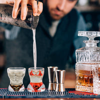 2‑Piece Skull Style Wine Glass Set – Black Muscle Man & Red Bikini Design for Bar, Party & Holiday Gifts