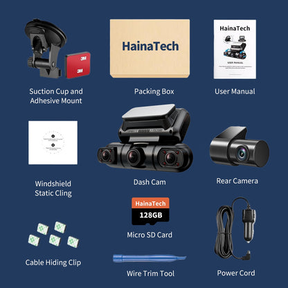 Hainbach 360° Dash Cam System – 4-Channel 1080P HD Car Camera with Night Vision & Parking Mode