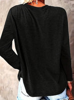 Women's Printed Long Sleeve Sweatshirt – Hoodless Crewneck Pullover for Casual Everyday Wear