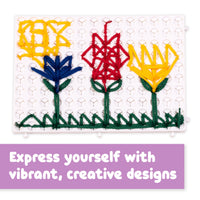 DIY String Art Drawing Board Kit – Colorful Braided Craft Set for Kids with Threading Pen